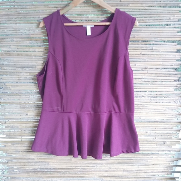 Ambiance Tops - Ambiance Apparel 1X Purple Workwear Top Plus